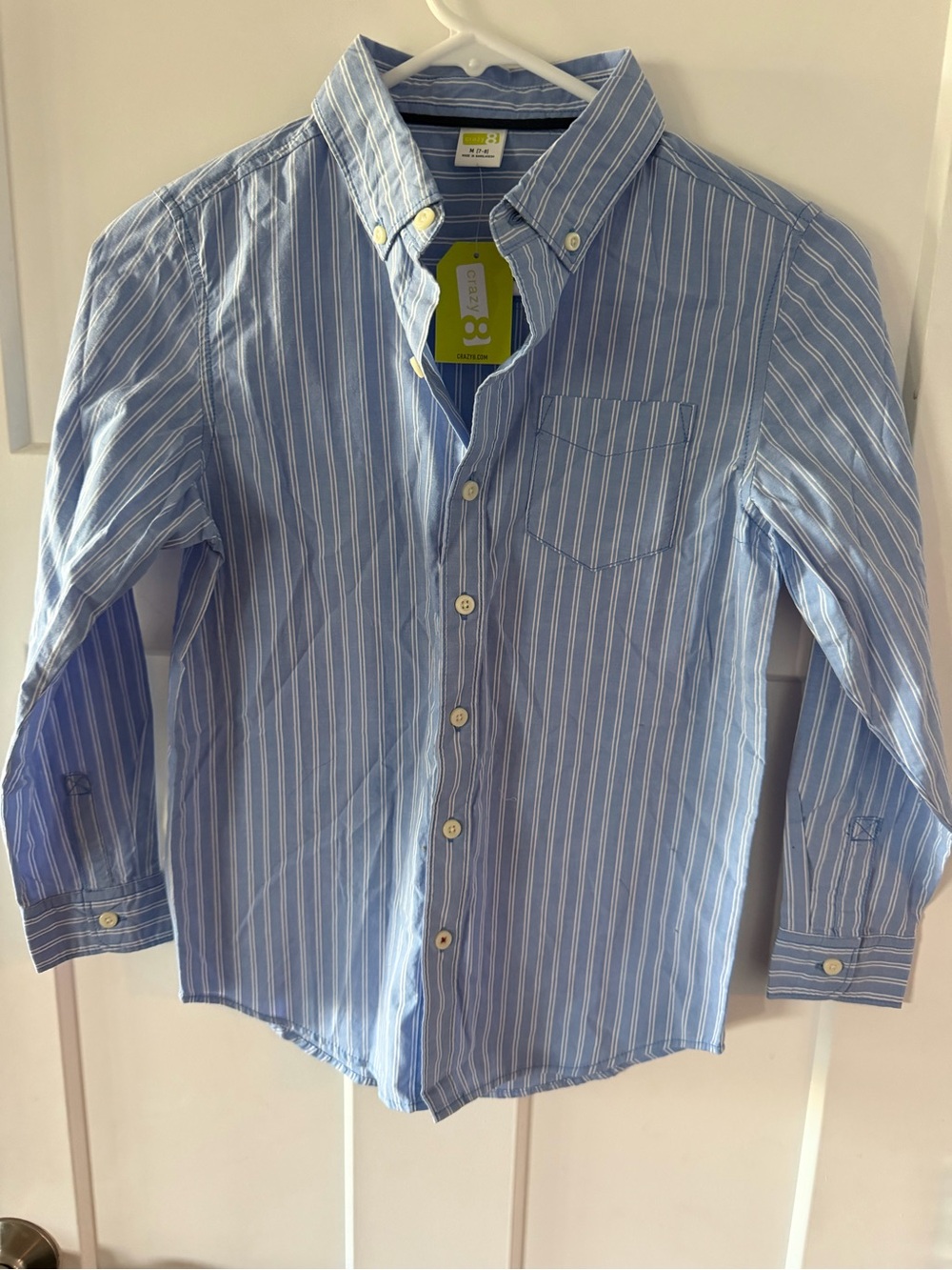 Crazy 8 Light Blue & White Striped Button-Down Shirt